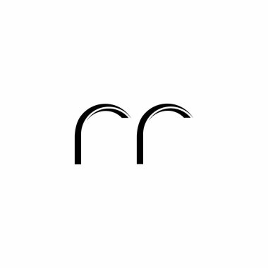 Beyaz arkaplanda izole edilmiş dilimlenmiş modern tasarım şablonu içeren RR Logo monogramı