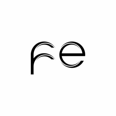 Dilimlenmiş modern tasarım şablonu beyaz arkaplanda izole edilmiş FE Logo monogramı