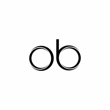 Dilimlenmiş modern tasarım şablonu beyaz arkaplanda izole edilmiş OB logo monogramı