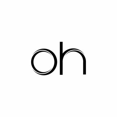 Dilimlenmiş modern tasarım şablonu beyaz arkaplanda izole edilmiş OH logo monogramı