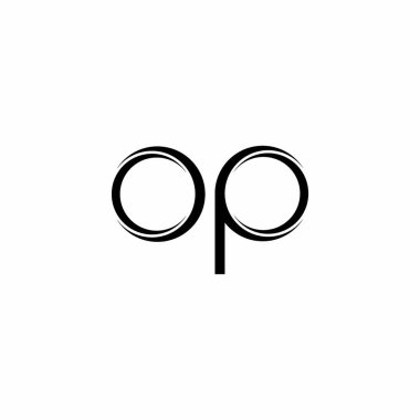 Dilimlenmiş yuvarlak modern tasarım şablonu beyaz arkaplanda izole edilmiş OP logo monogramı
