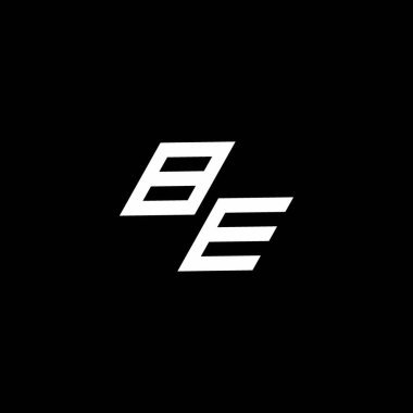 Siyah arkaplanda izole edilmiş modern tasarım şablonuna kadar olan BE logosu