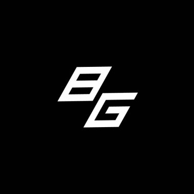 Siyah arkaplanda izole edilmiş BG logo monogramı ile aşağı doğru modern tasarım şablonu