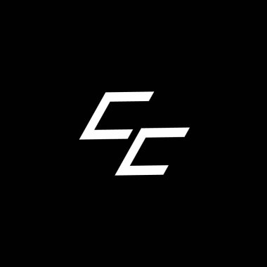 Siyah arkaplanda izole edilmiş modern tasarım şablonu ile CC logo monogramı