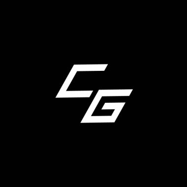 Siyah arkaplanda izole edilmiş modern tasarım şablonu ile CG logo monogramı