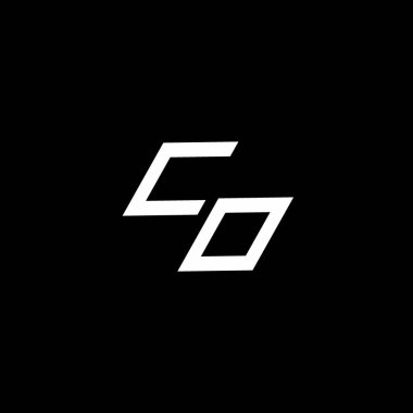 Siyah arkaplanda izole edilmiş modern tasarım şablonu ile CO logo monogramı