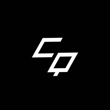 Siyah arkaplanda izole edilmiş modern tasarım şablonu ile CQ logo monogramı