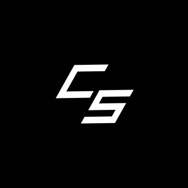 Siyah arkaplanda izole edilmiş modern tasarım şablonu ile CS logo monogramı