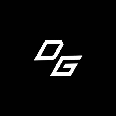 Siyah arkaplanda izole edilmiş modern tasarım şablonu ile DG logo monogramı