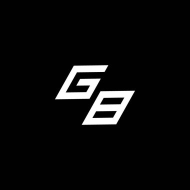 Siyah arkaplanda izole edilmiş modern tasarım şablonuna kadar uzanan GB logo monogramı
