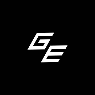 Siyah arkaplanda izole edilmiş modern tasarım şablonu ile GE logo monogramı