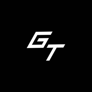 Siyah arkaplanda izole edilmiş modern tasarım şablonuna kadar uzanan GT logo monogramı