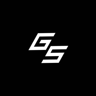 GS logo monogramı siyah arkaplanda izole edilmiş modern tasarım şablonu