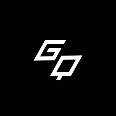 Siyah arkaplanda izole edilmiş modern tasarım şablonuna kadar uzanan GQ logo monogramı