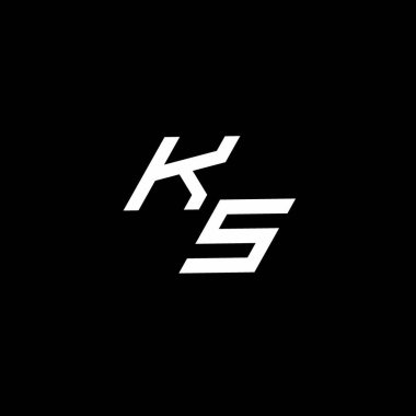 KS logo monogramı siyah arkaplanda izole edilmiş modern tasarım şablonu