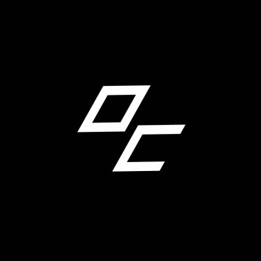 Siyah arkaplanda izole edilmiş modern tasarım şablonuna kadar olan OC logo monogramı