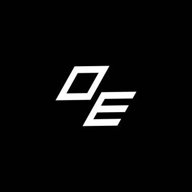 Siyah arkaplanda izole edilmiş modern tasarım şablonu ile OE logo monogramı