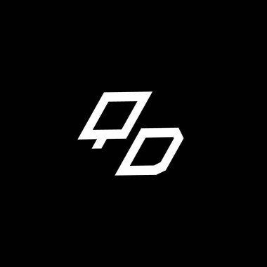 Siyah arkaplanda izole edilmiş modern tasarım şablonuna kadar uzanan QD logo monogramı