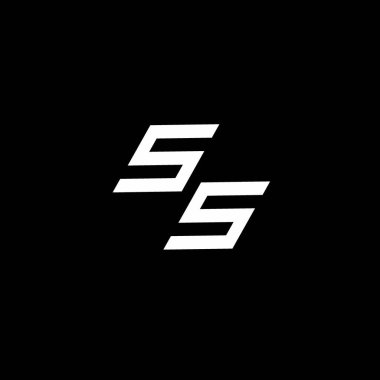 Siyah arkaplanda izole edilmiş modern tasarım şablonu ile SS logo monogramı
