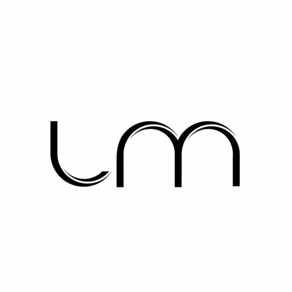 Lm白い背景に隔離されたスライス丸みを帯びたモダンなデザインテンプレートとロゴのモノグラム — ストックベクタ