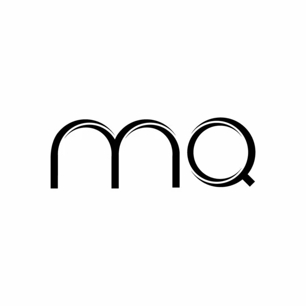 Mq白い背景に孤立スライス丸みを帯びたモダンなデザインテンプレートとロゴのモノグラム — ストックベクタ