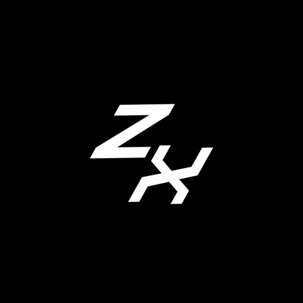 Zx标志主题图 带有现代设计模板 隔离在黑色背景下 — 图库矢量图片