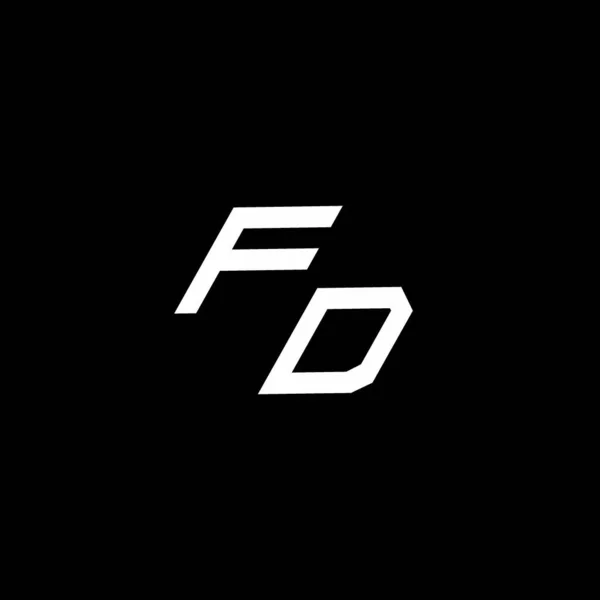 Fd标志图案 带有现代设计模板 隔离在黑色背景下 — 图库矢量图片