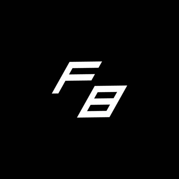 黒の背景に隔離されたスタイルのモダンなデザインテンプレートまでとFbのロゴのモノグラム — ストックベクタ