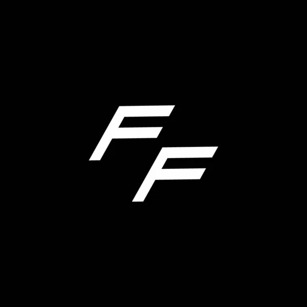 Ff徽标 带有近现代设计模板 隔离在黑色背景下 — 图库矢量图片