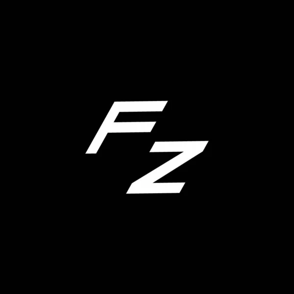 Fz标志主题图 带有现代设计模板 隔离在黑色背景下 — 图库矢量图片