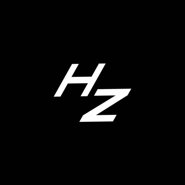 Hz徽标 带有现代设计模板 隔离在黑色背景下 — 图库矢量图片