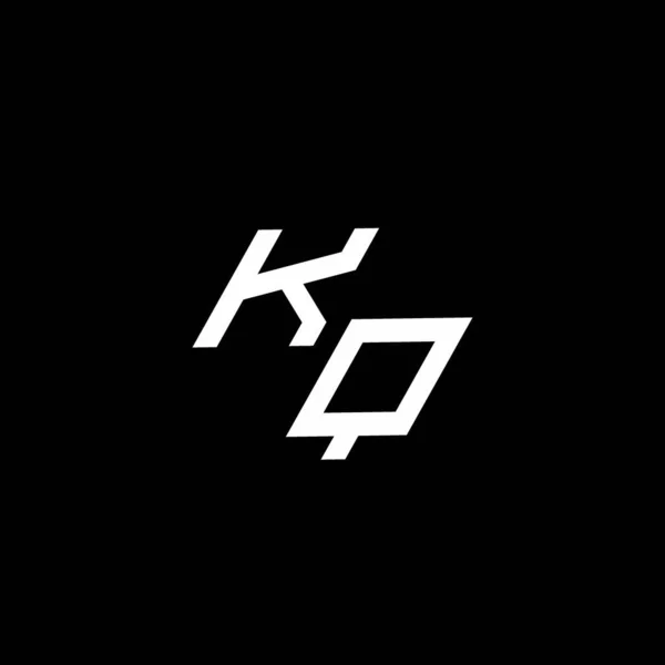 黒の背景に隔離されたスタイルのモダンなデザインテンプレートまでとKqのロゴのモノグラム — ストックベクタ