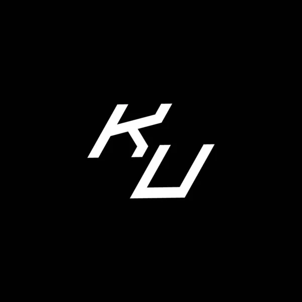Ku标志图案 带有现代设计模板 与黑色背景隔离 — 图库矢量图片