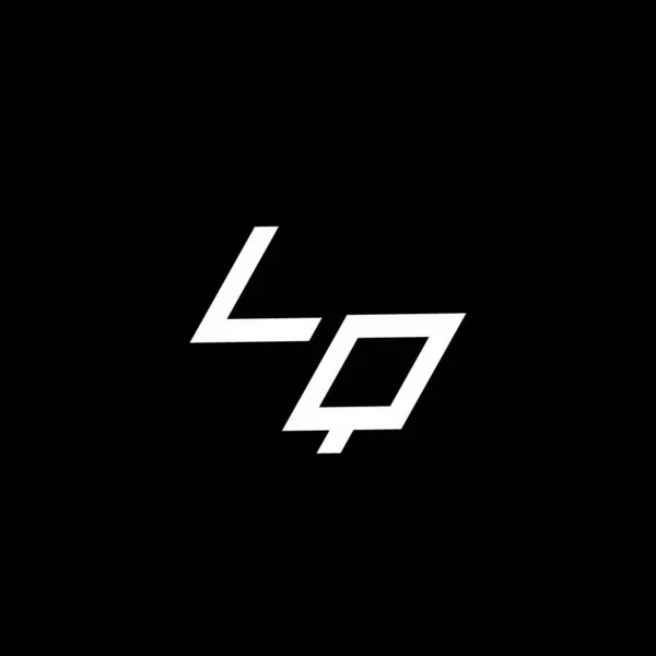 黒の背景に隔離されたスタイルのモダンなデザインテンプレートまでとLqのロゴのモノグラム — ストックベクタ