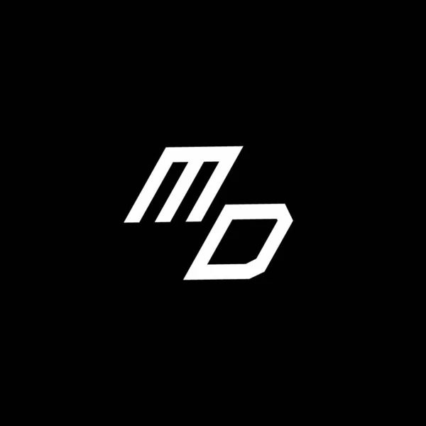 黒の背景に隔離されたスタイルのモダンなデザインテンプレートまでとMdのロゴのモノグラム — ストックベクタ