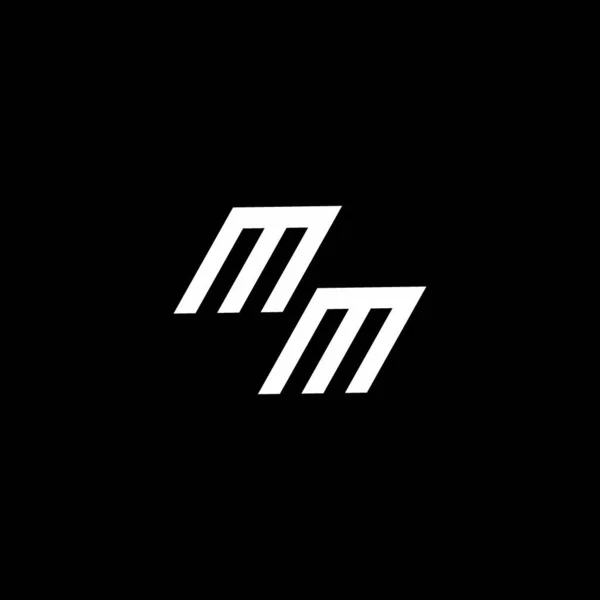基于黑色背景的现代设计模板的Mm标志主题图 — 图库矢量图片