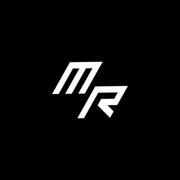 黒の背景に隔離されたスタイルのモダンなデザインテンプレートまでとMrのロゴのモノグラム — ストックベクタ