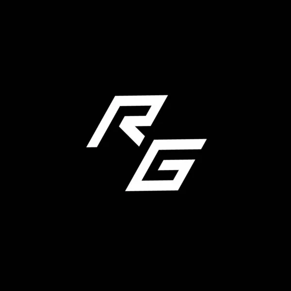Rg徽标 带有现代设计模板 隔离在黑色背景下 — 图库矢量图片