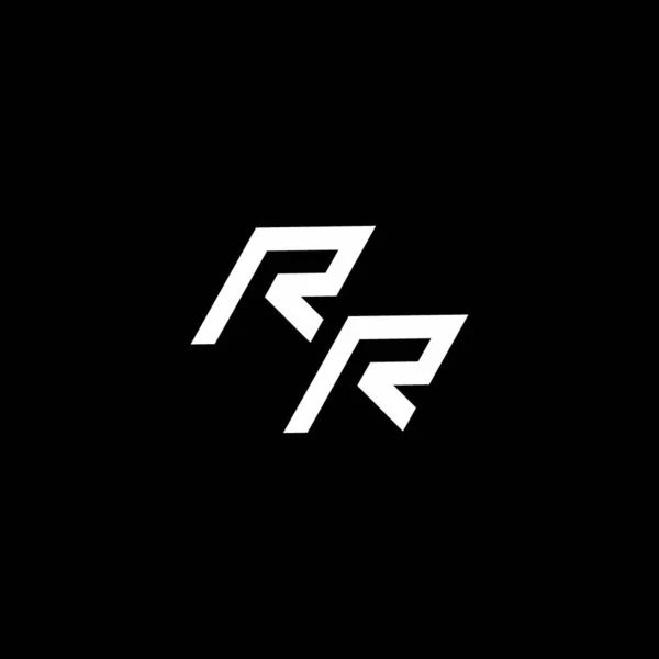 Rr徽标 带有近现代设计模板 隔离在黑色背景下 — 图库矢量图片