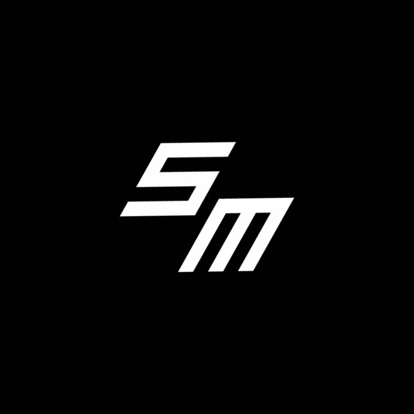 Siyah Arkaplanda Izole Edilmiş Modern Tasarım Şablonuna Kadar Indirgenmiş Logo — Stok Vektör