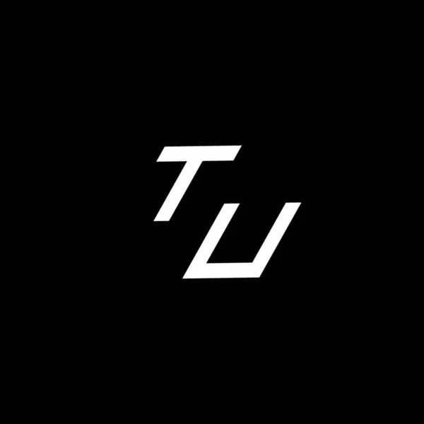 Tu徽标 带有现代设计模板 隔离在黑色背景下 — 图库矢量图片