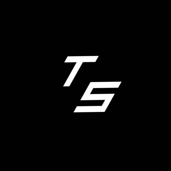Ts徽标 带有现代设计模板 隔离在黑色背景下 — 图库矢量图片