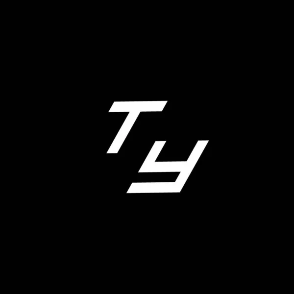 在黑色背景上隔离的 风格低劣的现代设计模板的Ty标志主题图 — 图库矢量图片