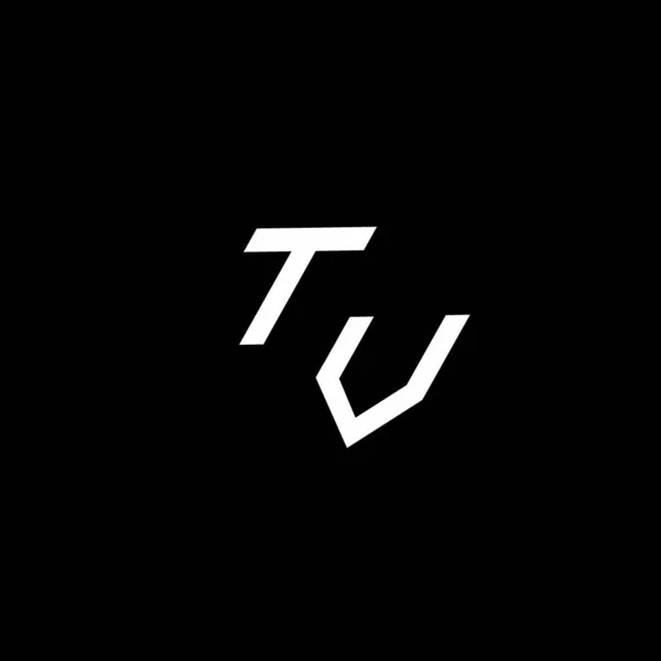 Televizní Logo Monogram Dolů Styl Moderní Design Šablony Izolované Černém — Stockový vektor