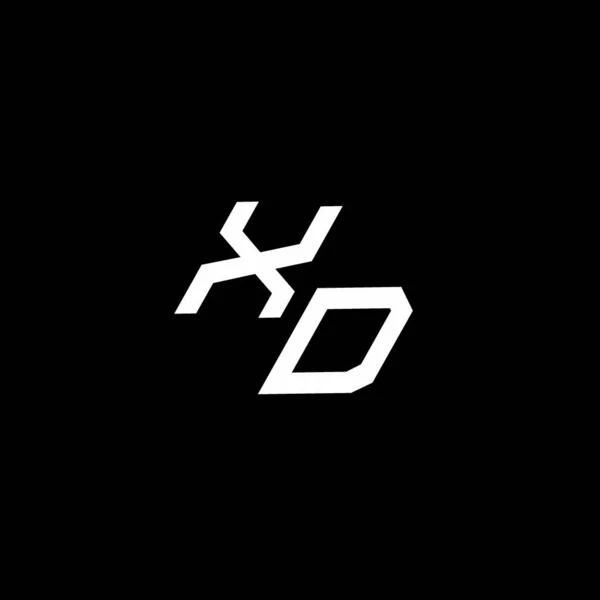 Xd徽标 带有现代设计模板 隔离在黑色背景下 — 图库矢量图片