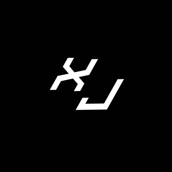 Xj徽标 带有现代设计模板 隔离在黑色背景下 — 图库矢量图片