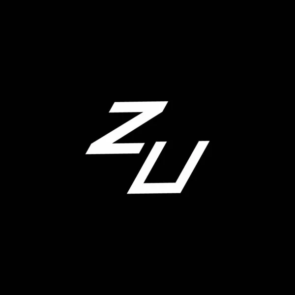Zu徽标 带有现代设计模板 隔离在黑色背景下 — 图库矢量图片