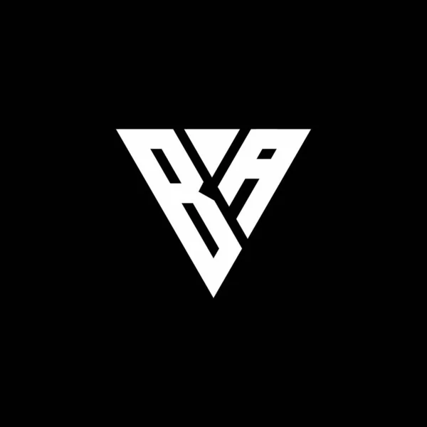 Monograma Letras Logo Con Plantilla Diseño Forma Triangular Aislada Sobre — Archivo Imágenes Vectoriales