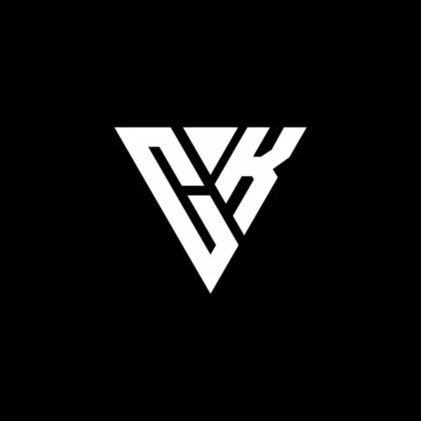 Логотип Літери Монограма Шаблоном Дизайну Форми Трикутника Ізольовані Чорному Фоні — стоковий вектор