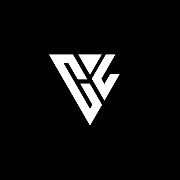 Logo Lettera Monogramma Con Modello Design Forma Triangolo Isolato Sfondo — Vettoriale Stock